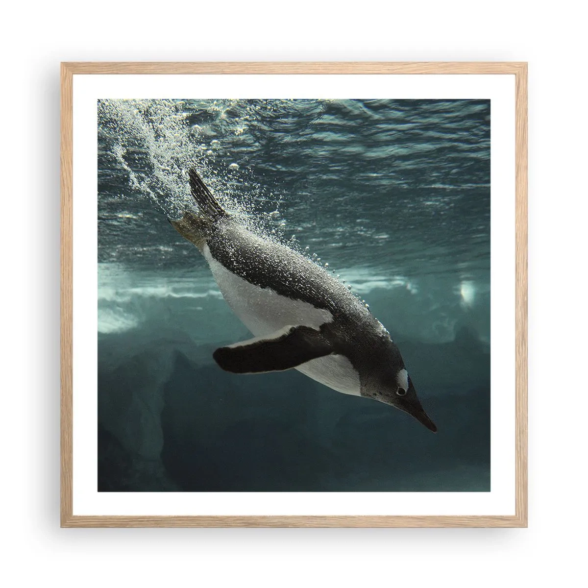 Plakát v rámu světlý dub - Vítejte v mém světě - 60x60 cm