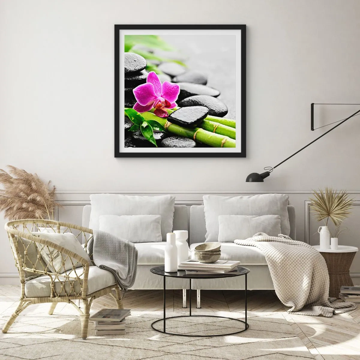 Plakát v černém rámu - V klidné rovnováze - 50x50 cm