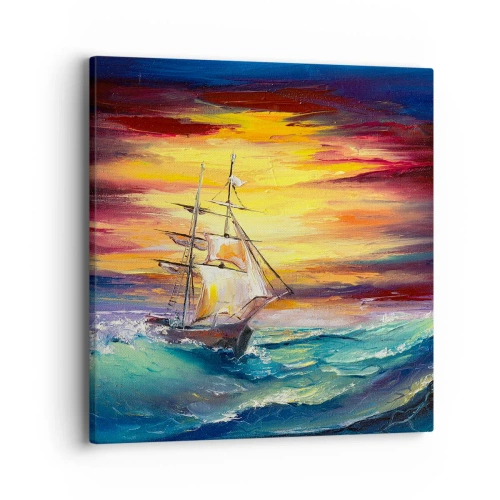 Obraz na plátně - Statečně proti vlnám - 40x40 cm