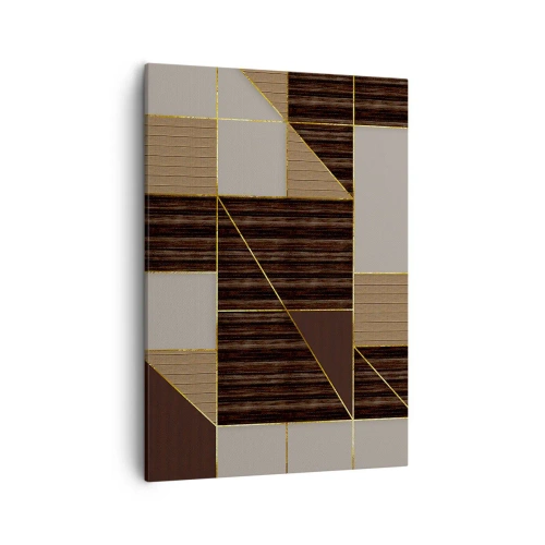 Obraz na plátně - Mozaika hnědé a zlaté - 50x70 cm