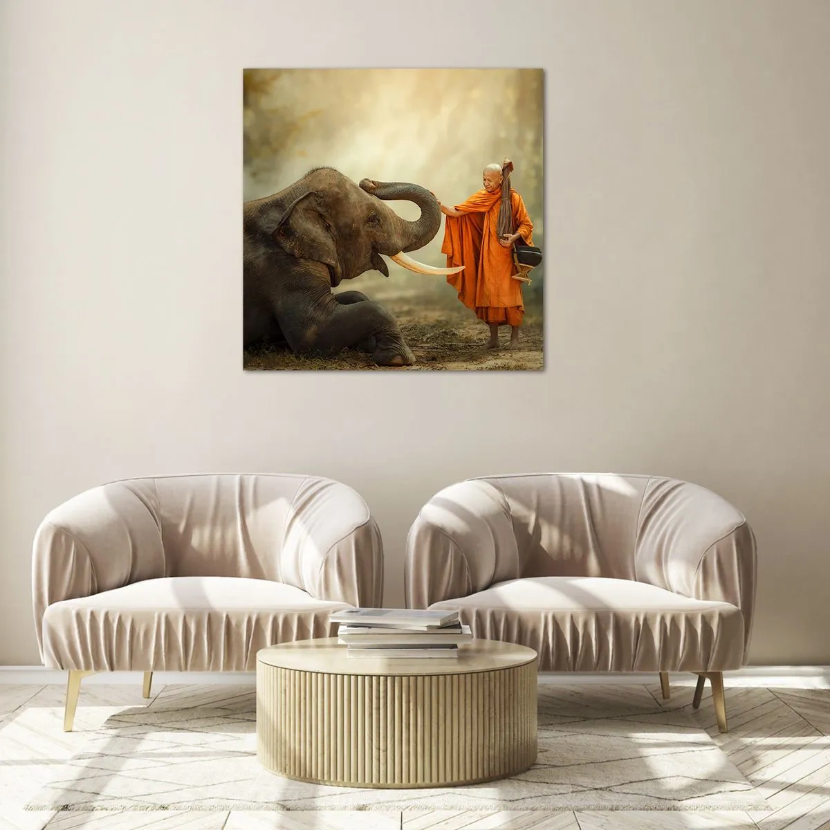 Obraz na skle - Setkání na cestách - 70x70 cm