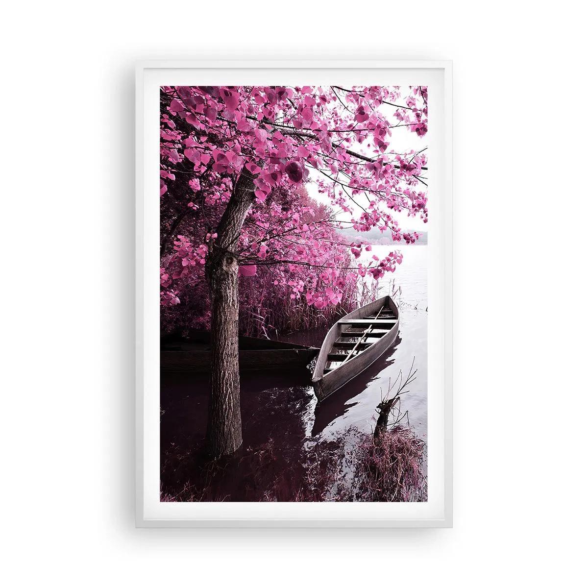 Plakát v bílém rámu - V růžovém tichu - 61x91 cm