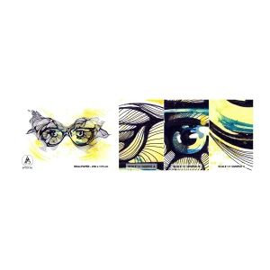 Fototapeta Vzorek Standard Eco - Přes modré brýle - Abstrakce, Dámské brýle, Ženské oči - 100x30 cm