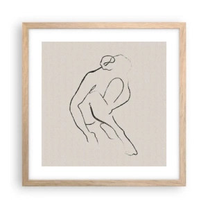 Plakát v rámu světlý dub - Intimní skica - 40x40 cm