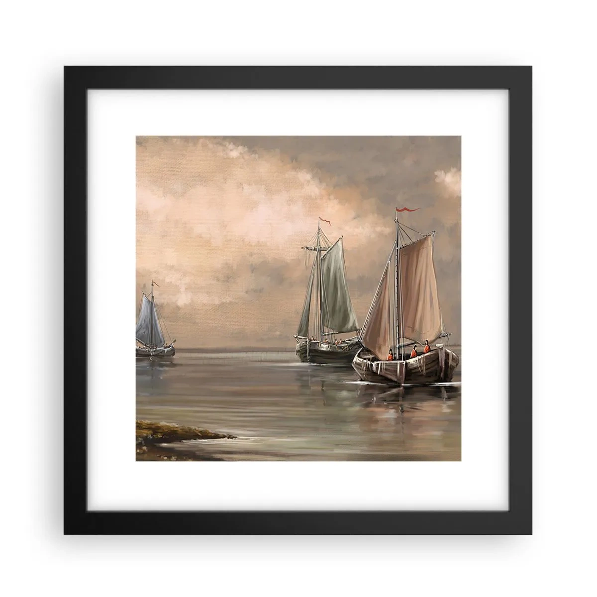 Plakát v černém rámu - Návrat námořníků - 30x30 cm