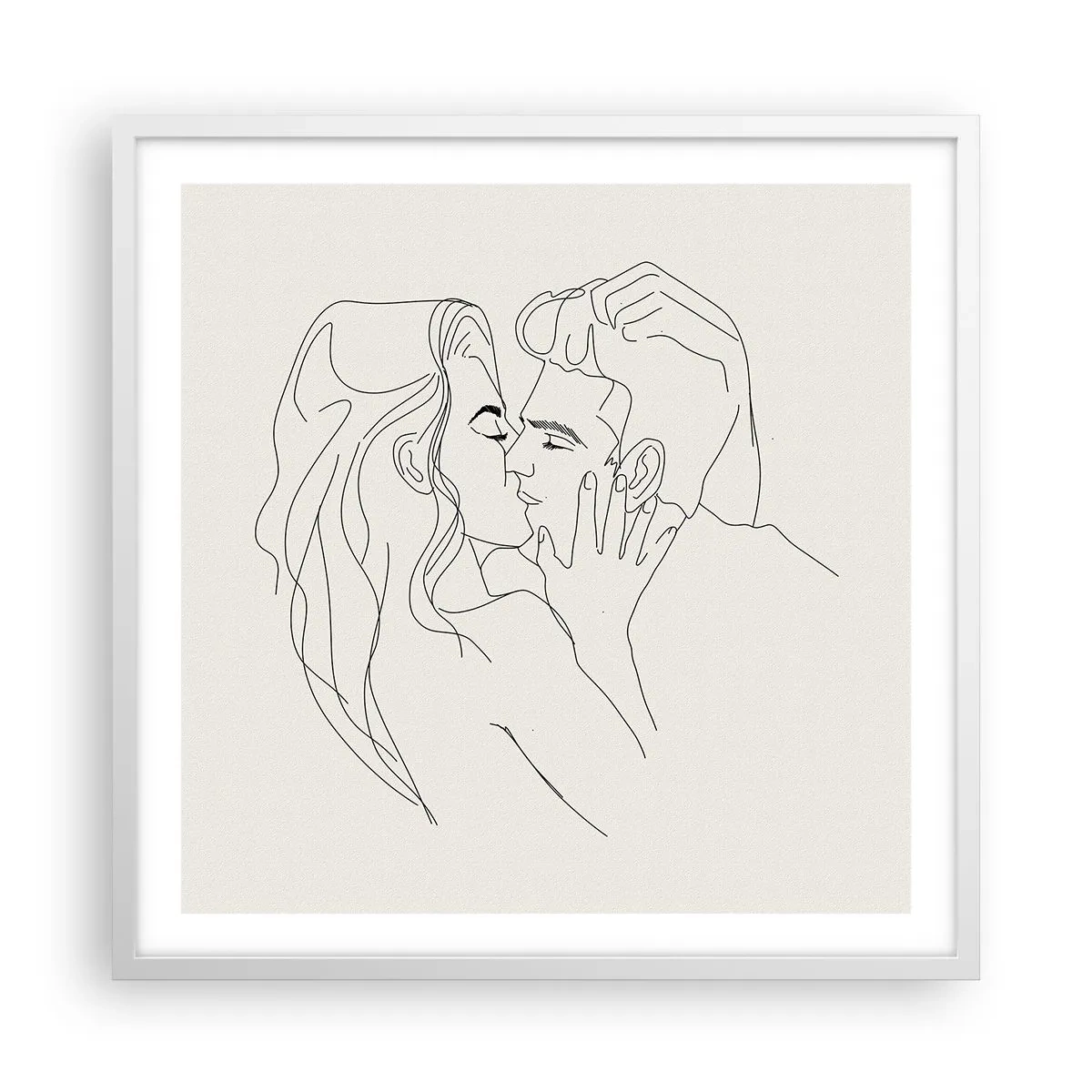 Plakát v bílém rámu - Zamotaní citem - 60x60 cm