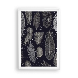 Plakát v bílém rámu - Krajka s peřím - 61x91 cm