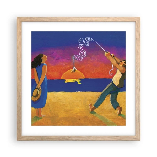 Plakát v rámu světlý dub - Více než hvězda z nebe - 40x40 cm