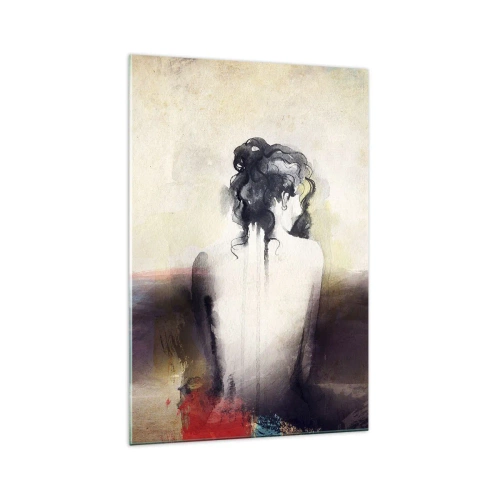 Obraz na skle - Jemné linie, oválné tvary - 70x100 cm