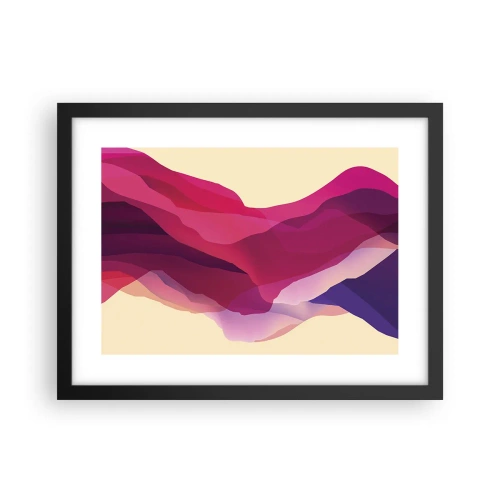 Plakát v černém rámu - Vlny fialové - 40x30 cm