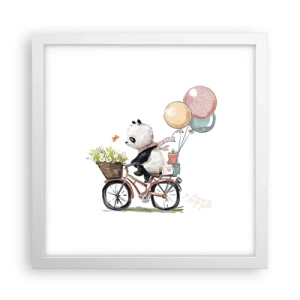 Plakát v bílém rámu - Šťastný den - 30x30 cm