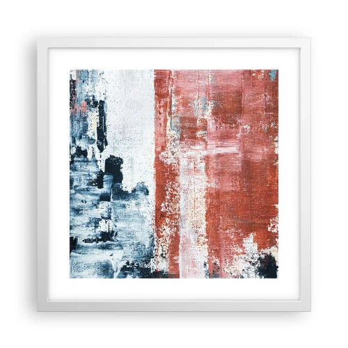 Plakát v bílém rámu - Abstraktní půl na půl - 40x40 cm