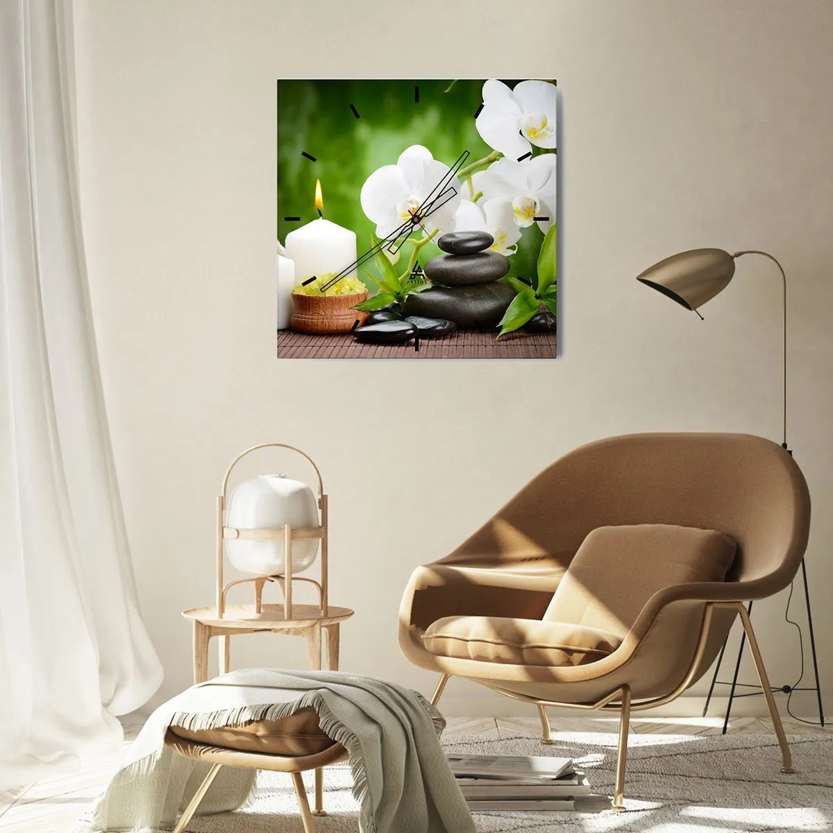 Nástěnné hodiny - Voňavý, květinový, jemný dotek - 30x30 cm