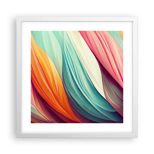 Plakát v bílém rámu - Duhový uzel - 40x40 cm