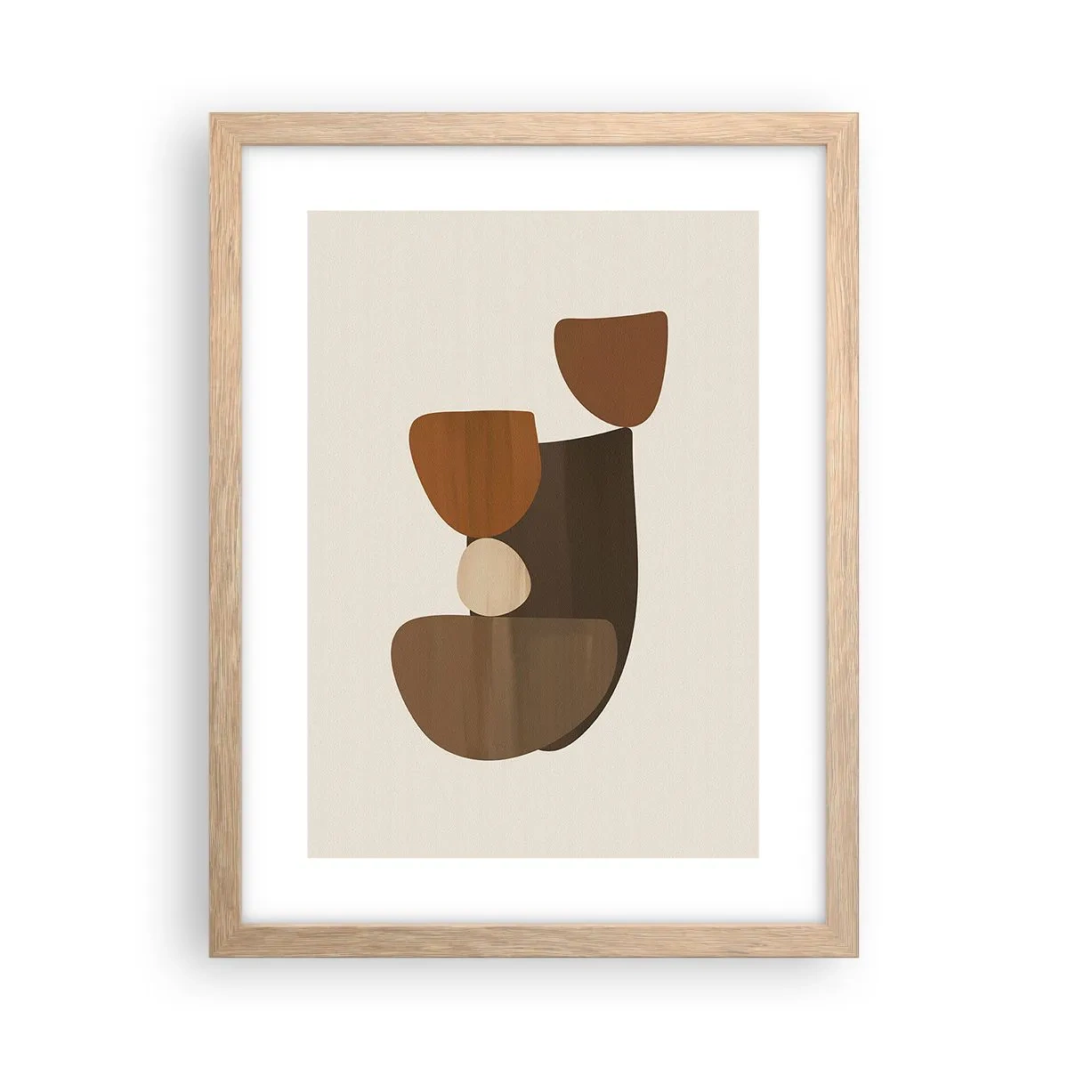 Plakát v rámu světlý dub - Bronzová kompozice - 30x40 cm