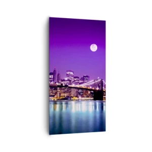 Obraz na plátně - Světla velkoměsta ve fialové - 65x120 cm