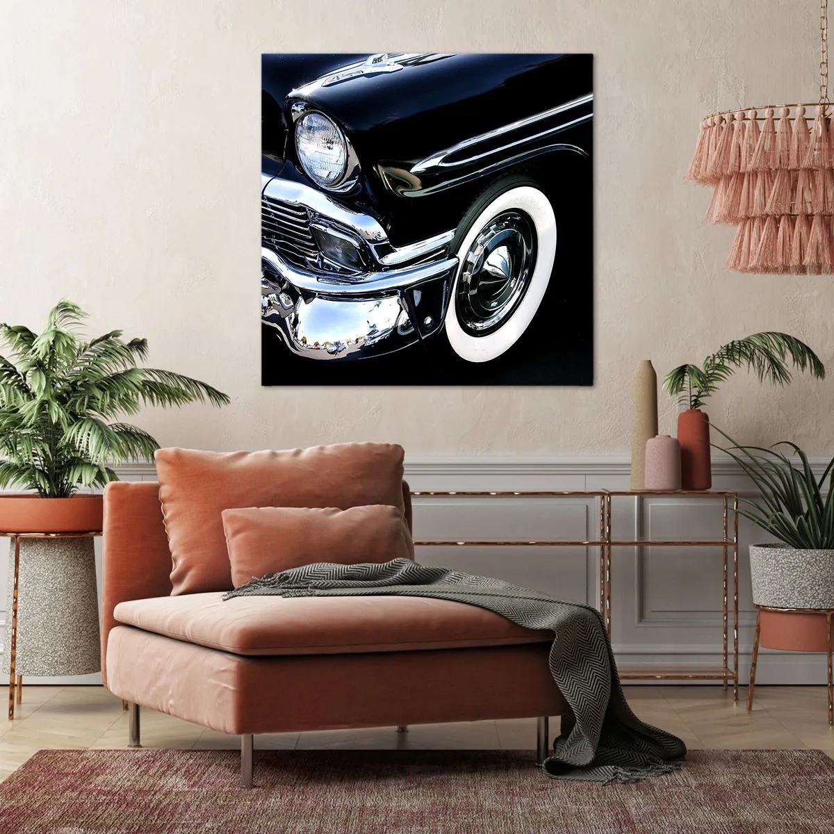 Obraz na plátně - Klasika v stříbrné, černé a bílé - 60x60 cm