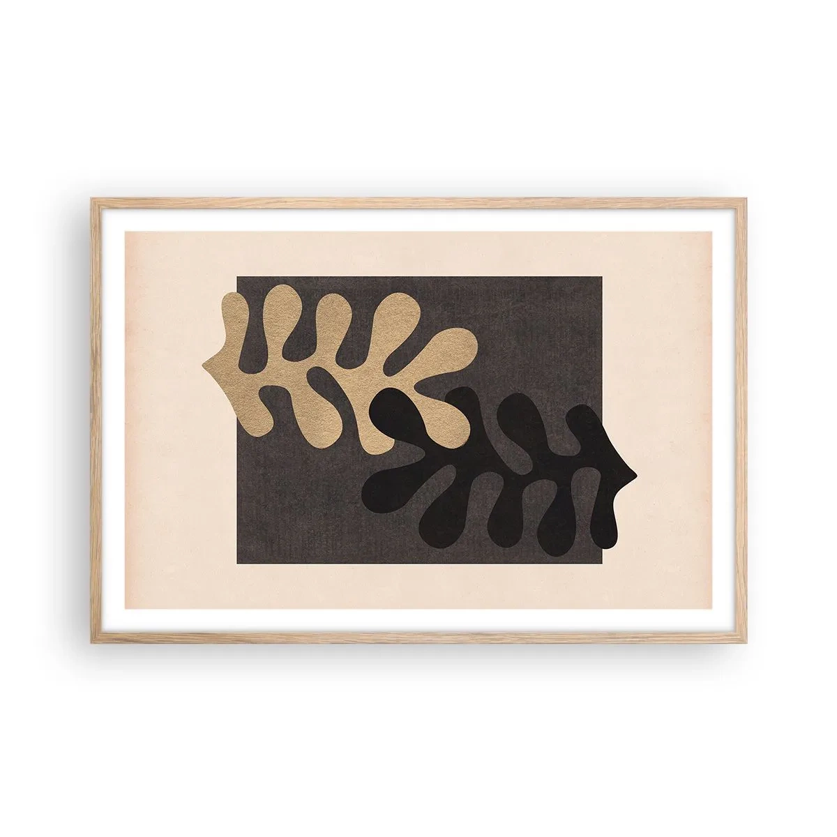 Plakát v rámu světlý dub - Nepřítomnost a doplnění - 91x61 cm