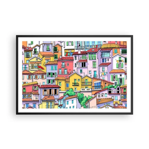 Plakát v černém rámu - Veselé město - 91x61 cm