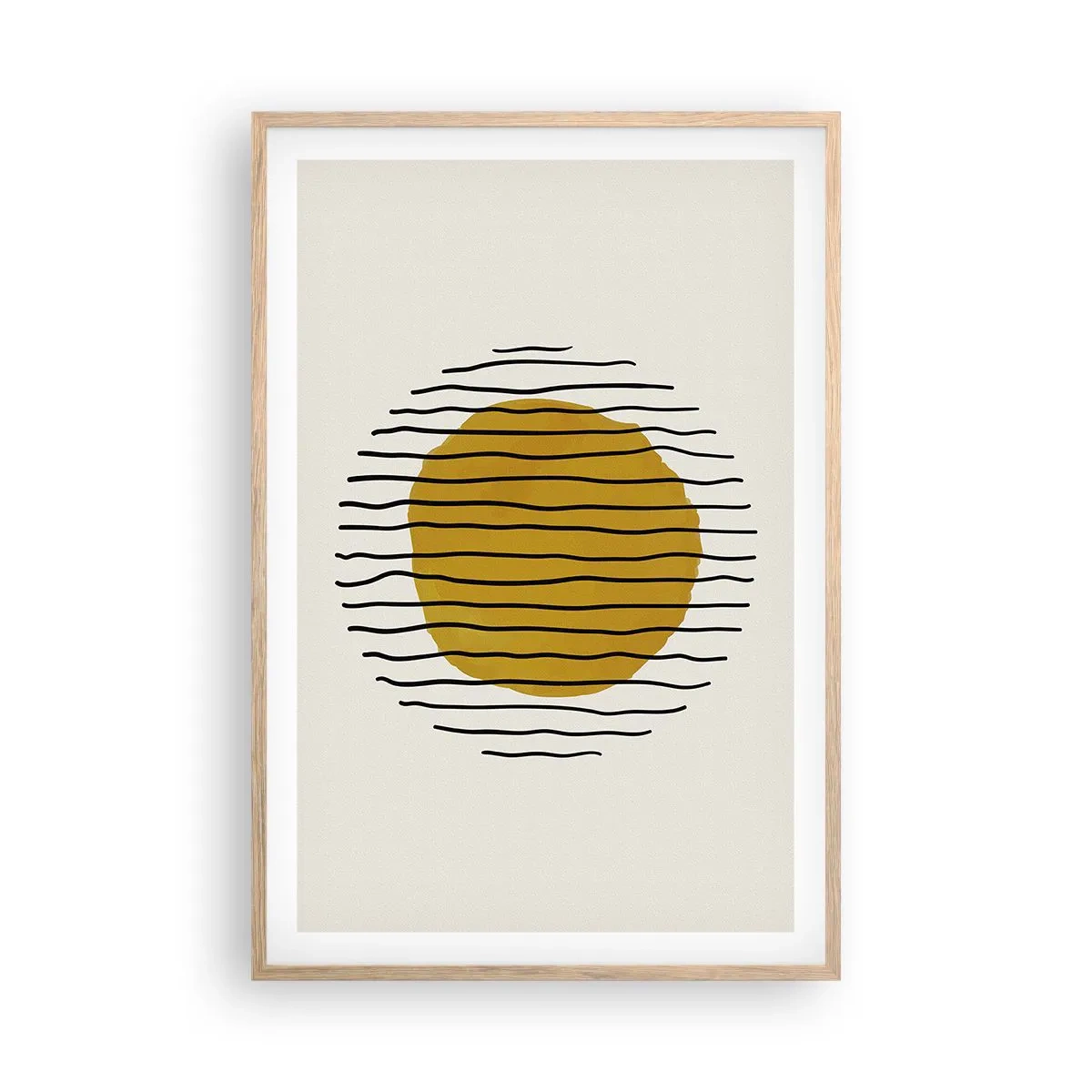 Plakát v rámu světlý dub - Abstrakce chvějící se žárem - 61x91 cm