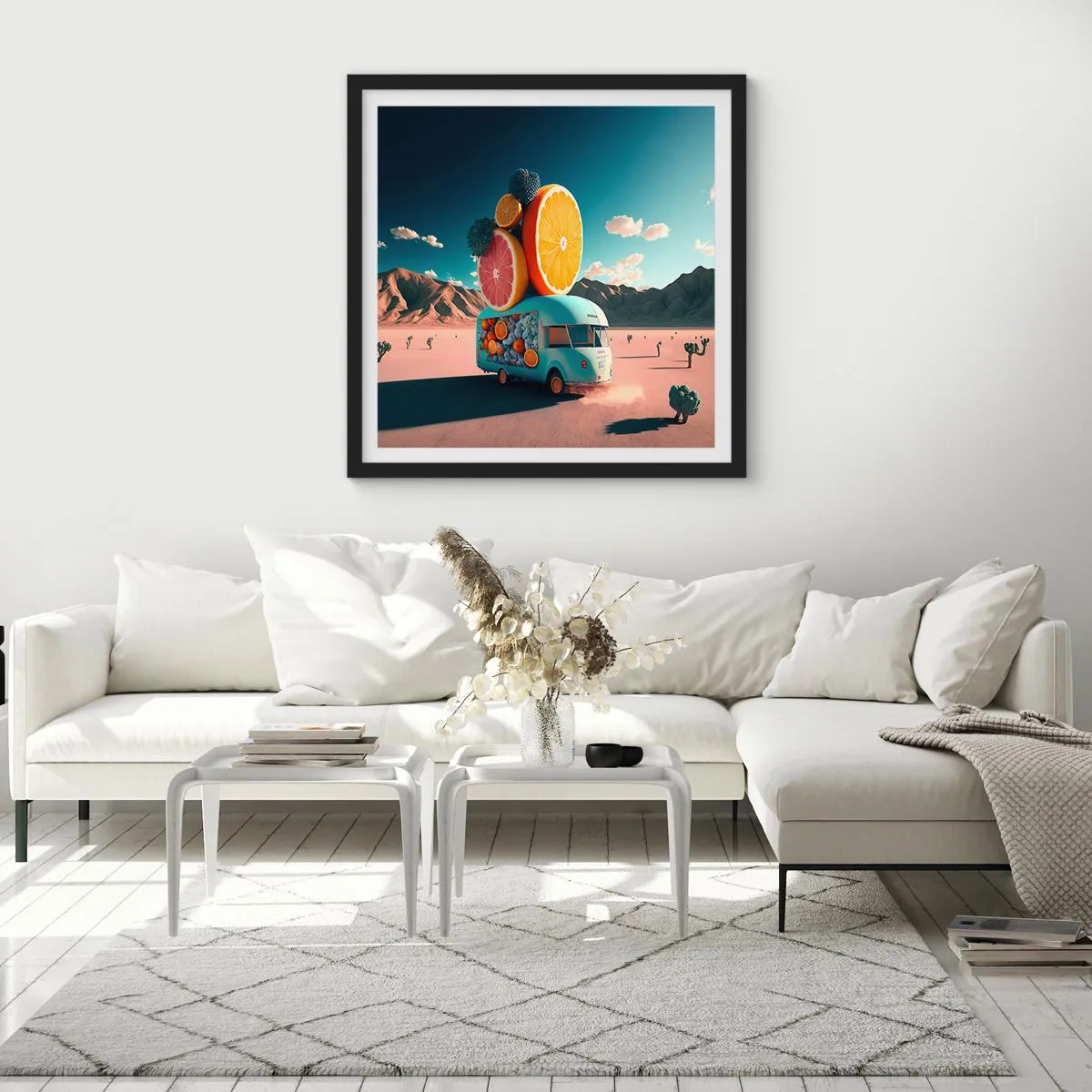 Plakát v černém rámu - Chuť prázdnin - 50x50 cm