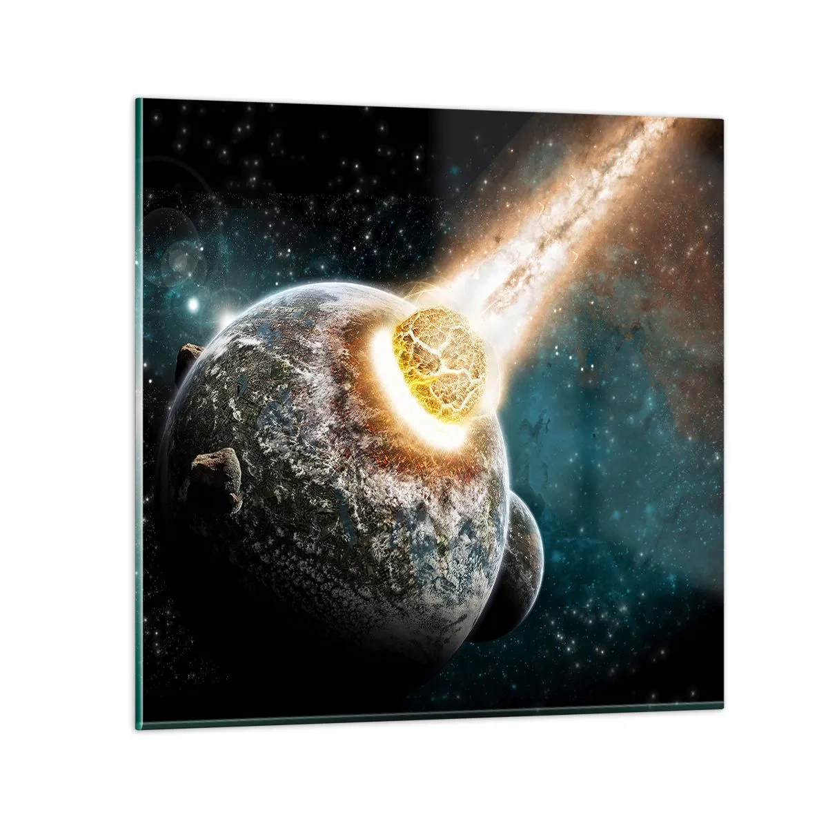 Obraz na skle - Zničení nebo narození? - 70x70 cm