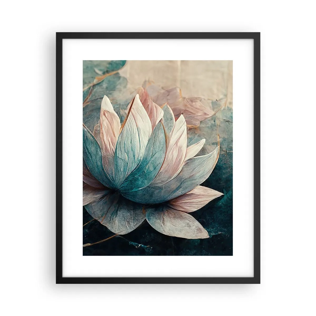 Plakát v černém rámu - Hvězdy a jezero - 40x50 cm