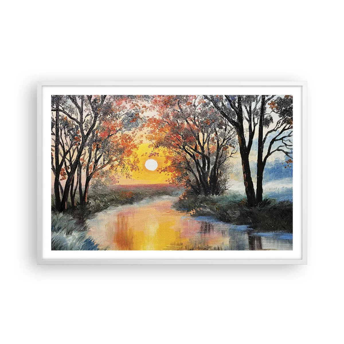 Plakát v bílém rámu - Podzimní nádech - 91x61 cm