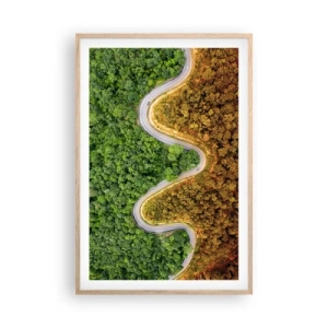 Plakát v rámu světlý dub - Hranice a průlomy - 61x91 cm