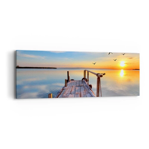 Obraz na plátně - Jít před sebe směrem ke slunci - 90x30 cm