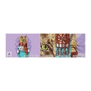 Vzor Fototapety Premium Canvas - Kočka nejenom v botách - Abstrakce, Kočka, Vlněný svetr - 100x30 cm