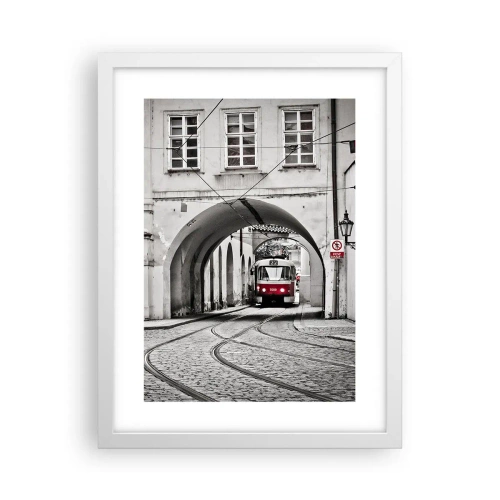 Plakát v bílém rámu - Městským labyrintem - 30x40 cm