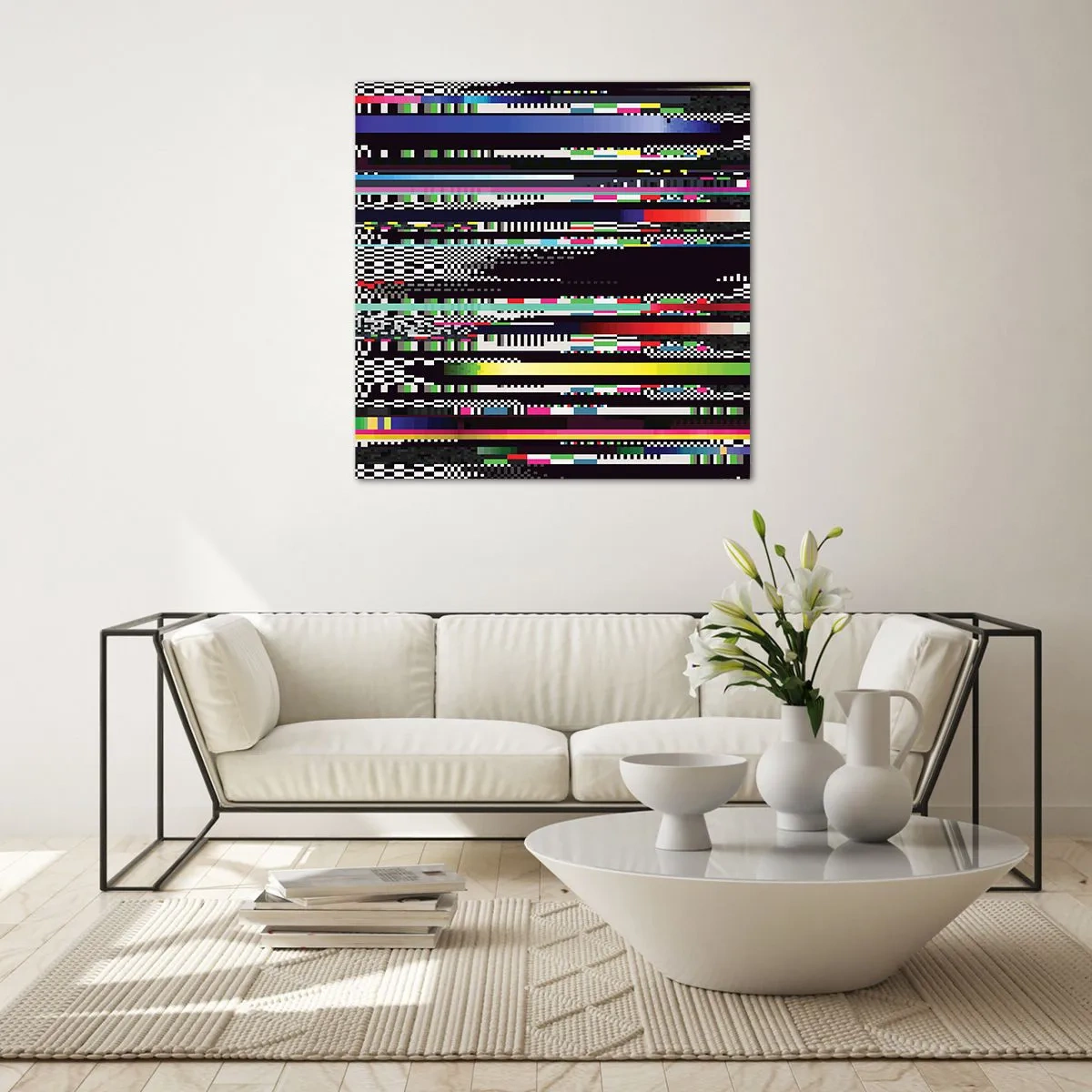 Obraz na skle - Kontrolní obraz skutečnosti - 70x70 cm