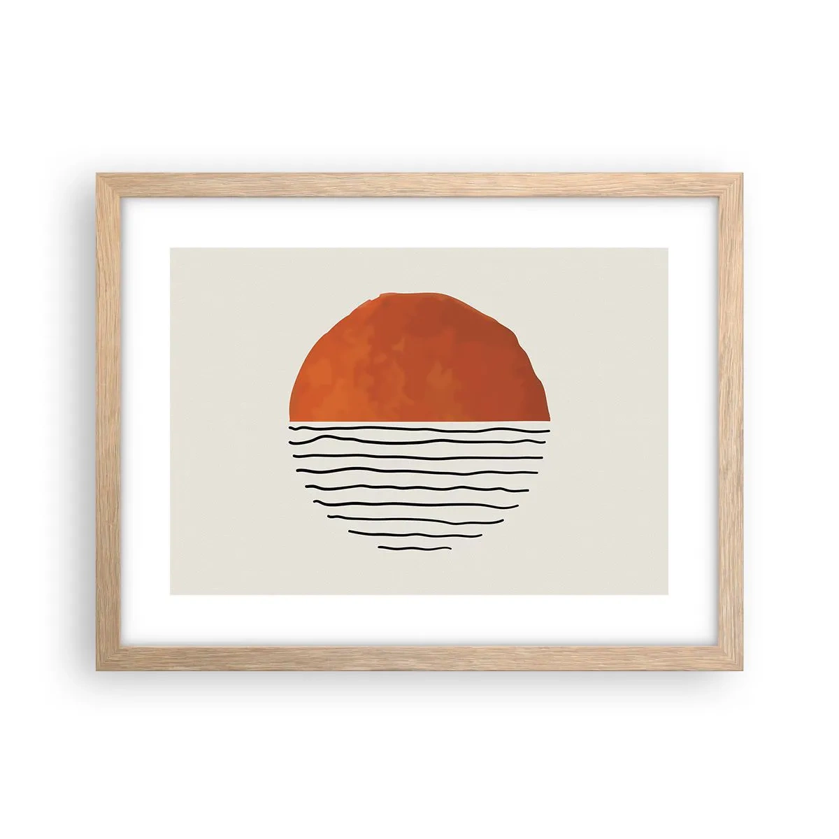 Plakát v rámu světlý dub - V japonské atmosféře - 40x30 cm