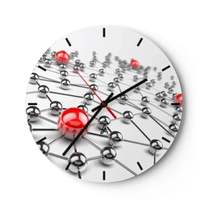 Nástěnné hodiny - Stříbrná síť - 40x40 cm