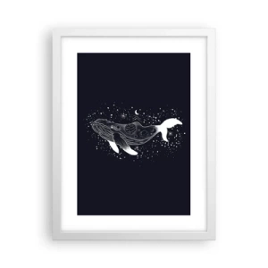 Plakát v bílém rámu - V oceánu vesmíru - 30x40 cm
