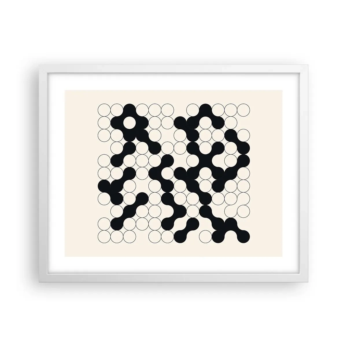 Plakát v bílém rámu - Čínská hra – variace - 50x40 cm