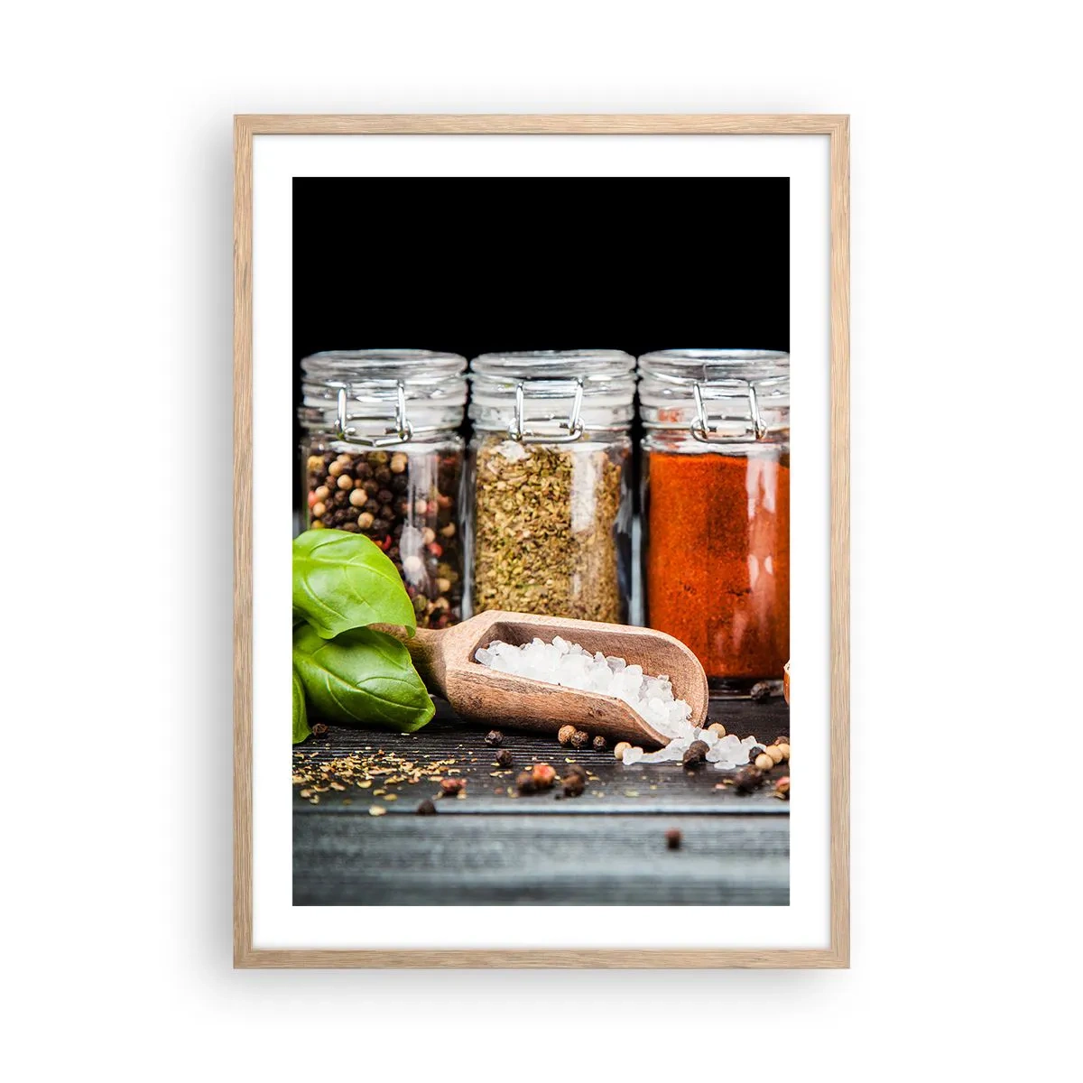 Plakát v rámu světlý dub - Aby měl život chuť - 50x70 cm