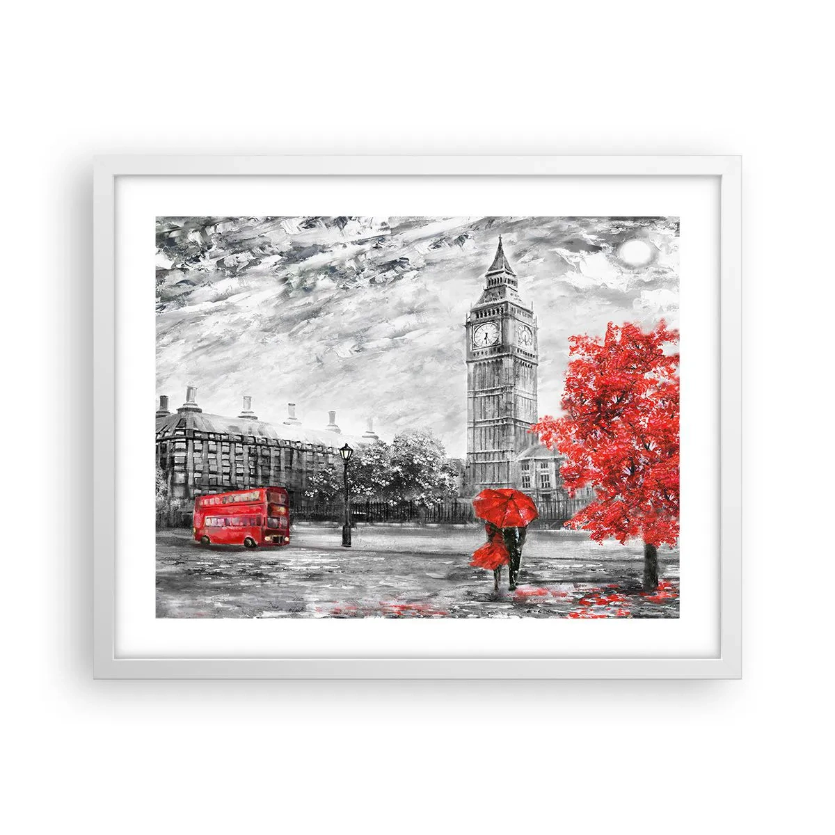 Plakát v bílém rámu - Vzrušující den - 50x40 cm