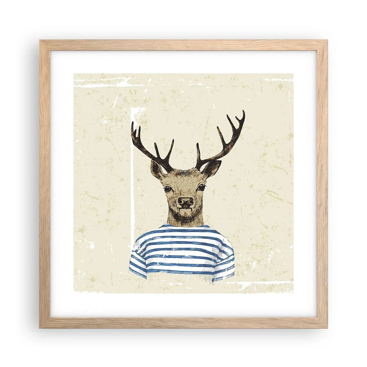 Plakát v rámu světlý dub - Protože mám rád pruhované košile! - 40x40 cm