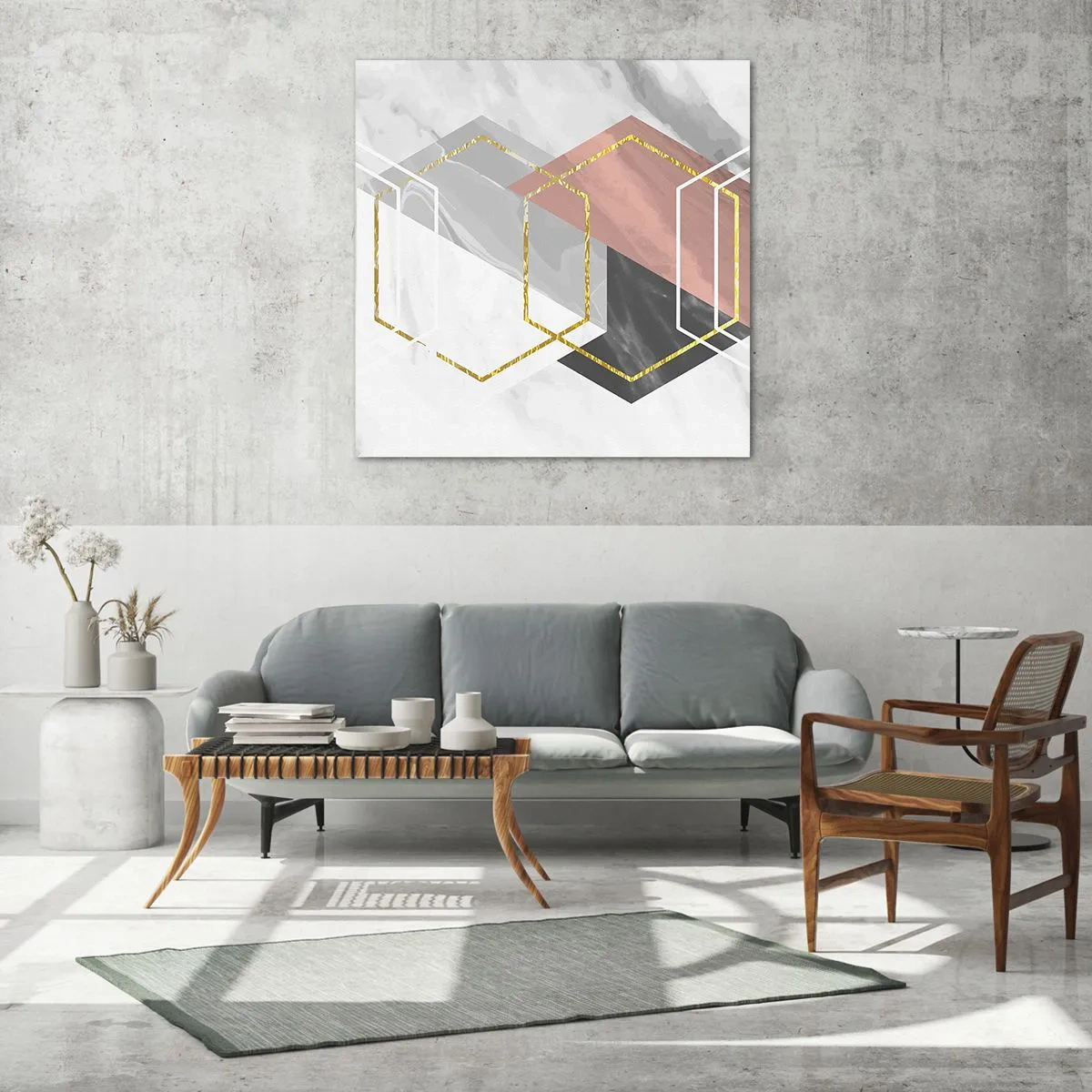 Obraz na skle - Řetězová kompozice - 30x30 cm