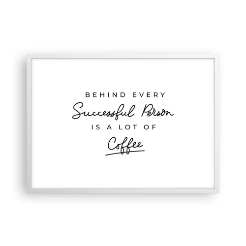 Plakát v bílém rámu - Tajemství úspěchu - 70x50 cm
