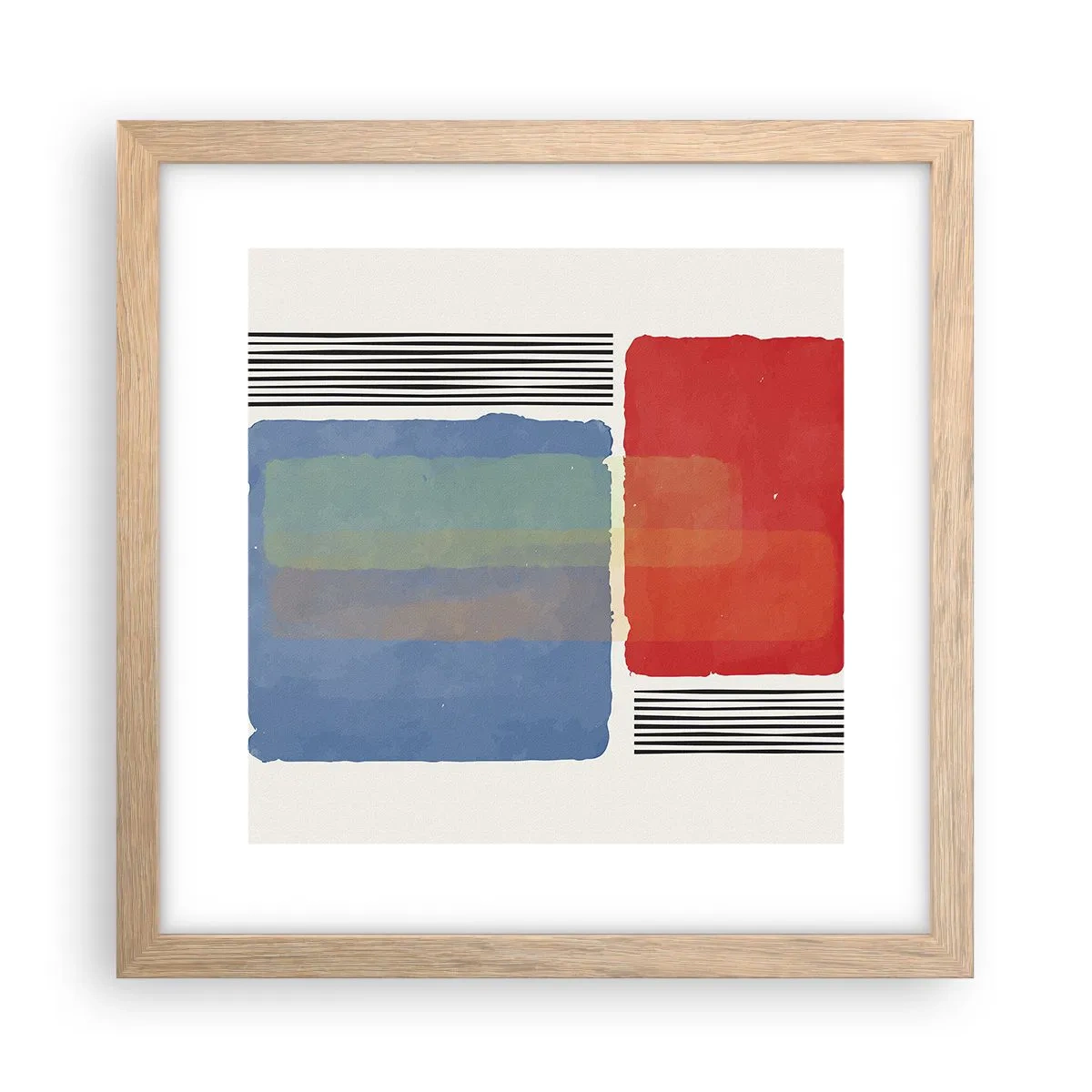 Plakát v rámu světlý dub - Duch a písmeno geometrie - 30x30 cm