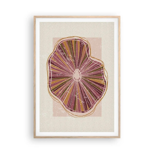 Plakát v rámu světlý dub - Radiální abstrakce - 70x100 cm