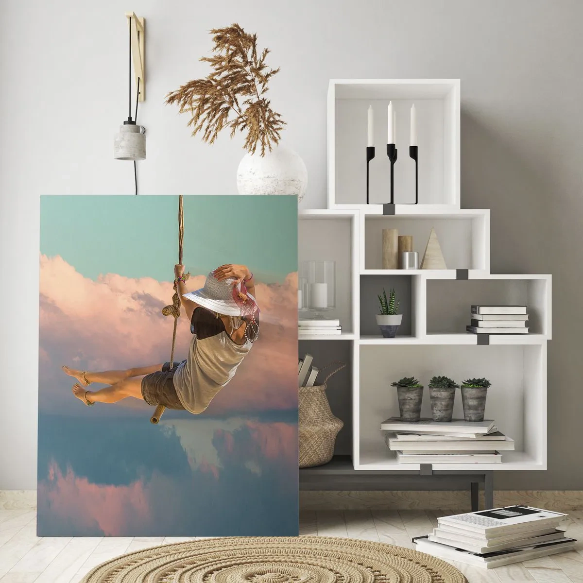 Obraz na skle - Hra v oblacích - 70x100 cm