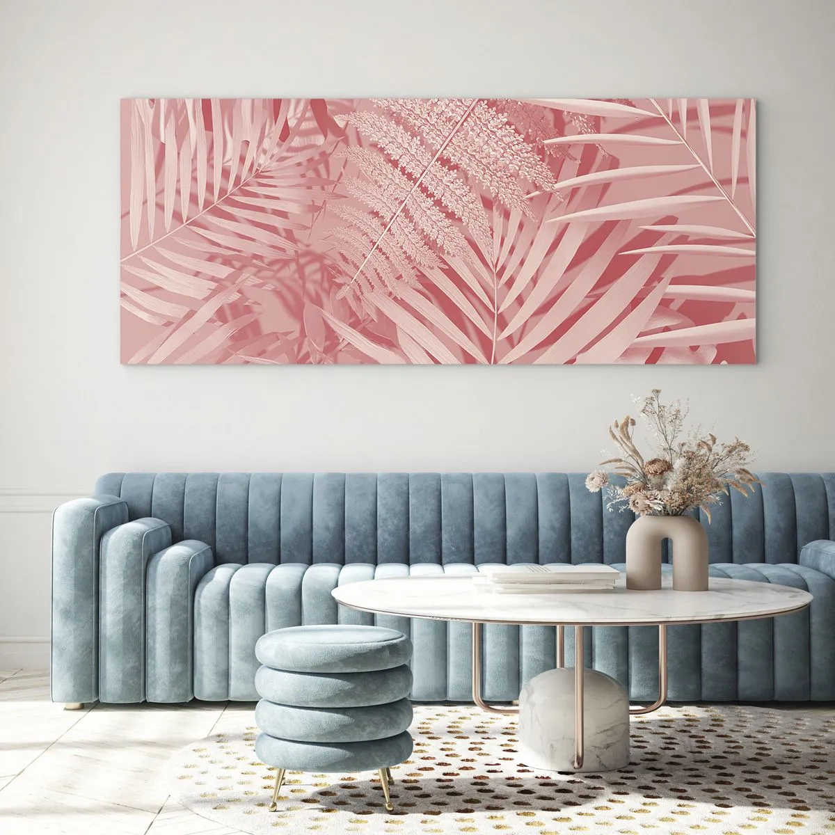 Obraz na skle - Růžový koncept - 100x40 cm