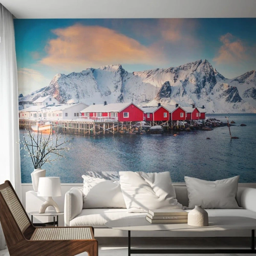 Fototapeta Premium Sand - Severní útočiště - Krajina, Norsko, Lofoty - 250x175 cm