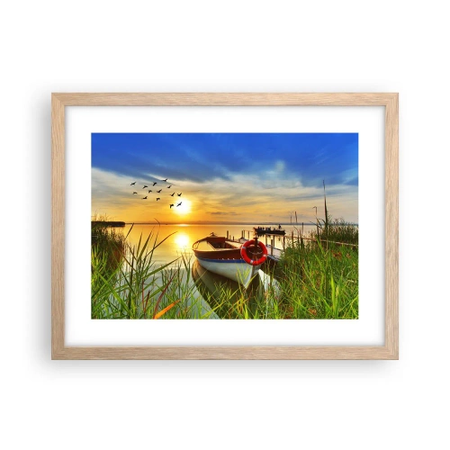 Plakát v rámu světlý dub - Kormoráni už odlétají - 40x30 cm