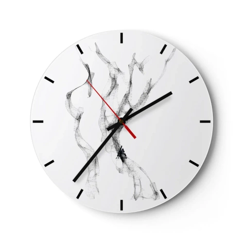 Nástěnné hodiny - Abstraktní černé čáry v minimalistické kompozici - 30x30cm - Krásná a silná - Moderní nástěnná dekorace do obývacího pokoje, kuchyně a ložnice ARTTOR