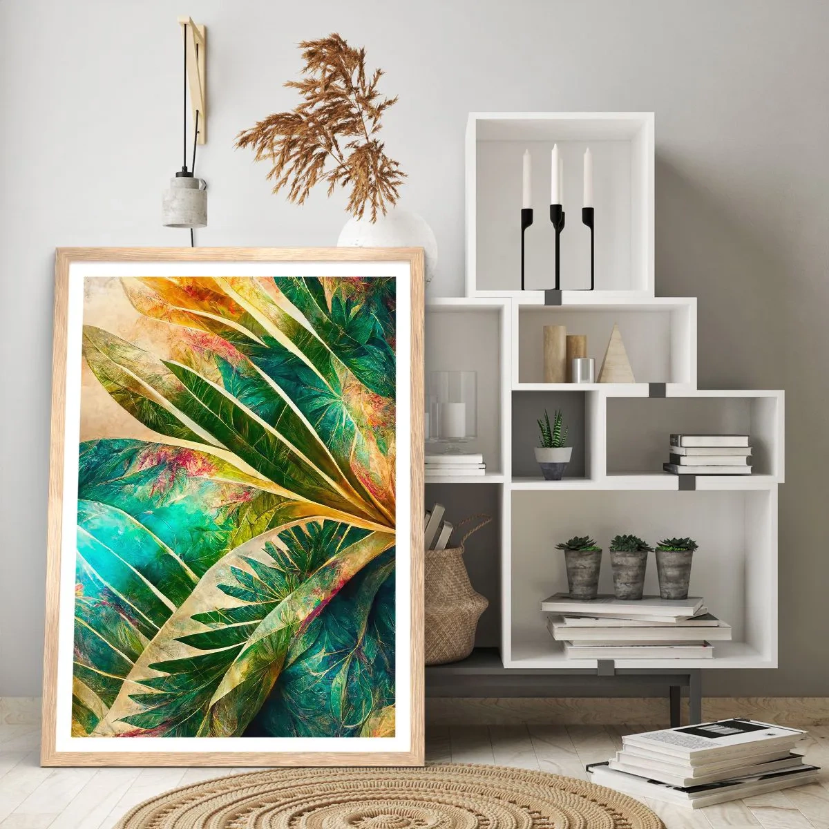Plakát v rámu světlý dub - Barvy tropů - 40x50 cm